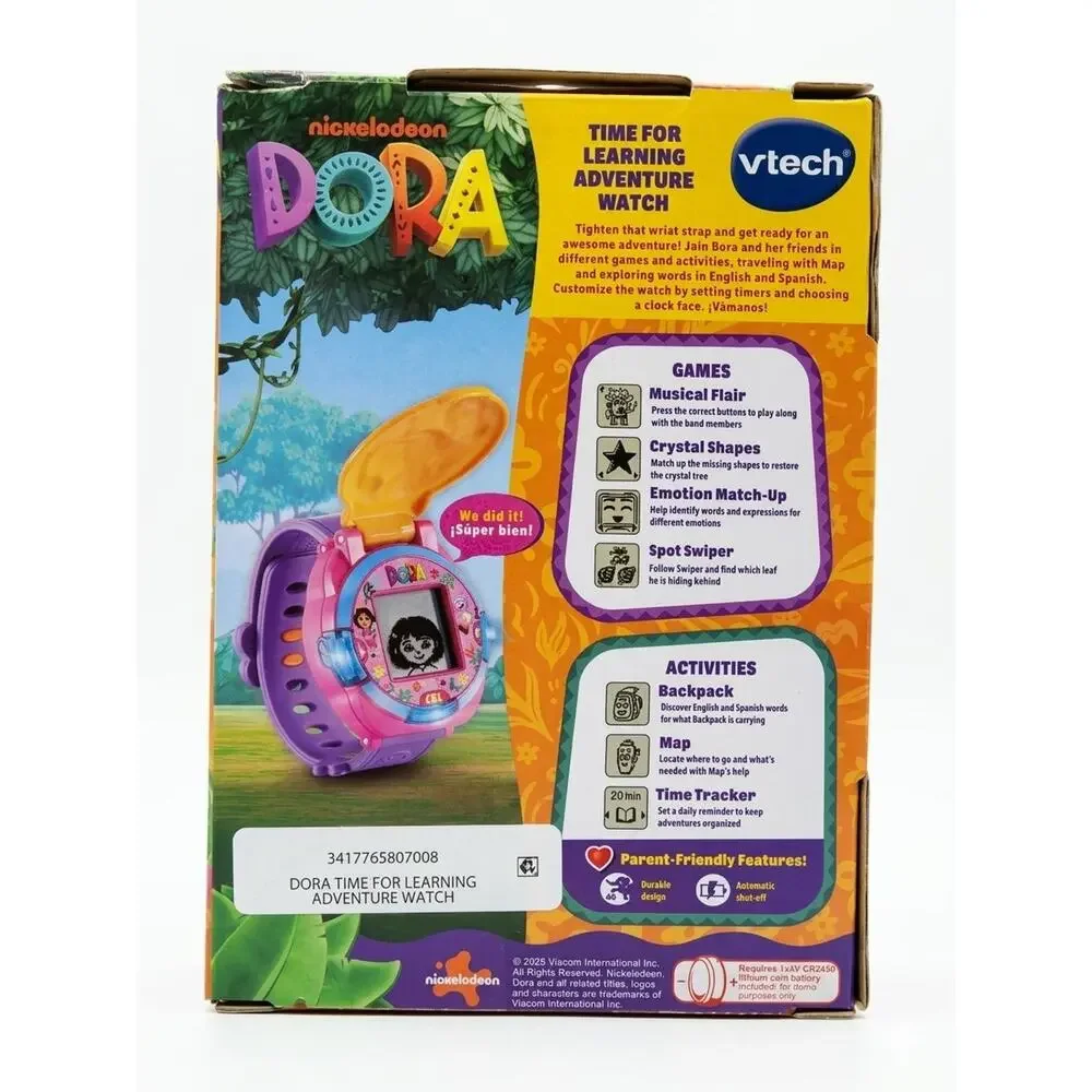 New VTech Nickelodeon Dora The Explorer Time For Learning Adventure Watch *NIB*